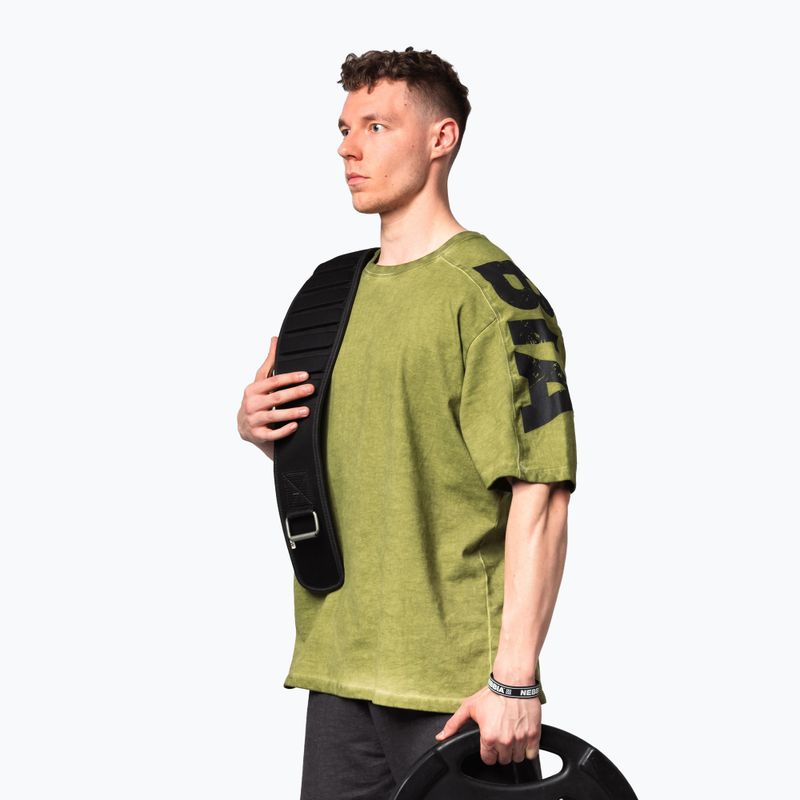 Men's training shirt NEBBIA Washed-Off Lifting Club green 4