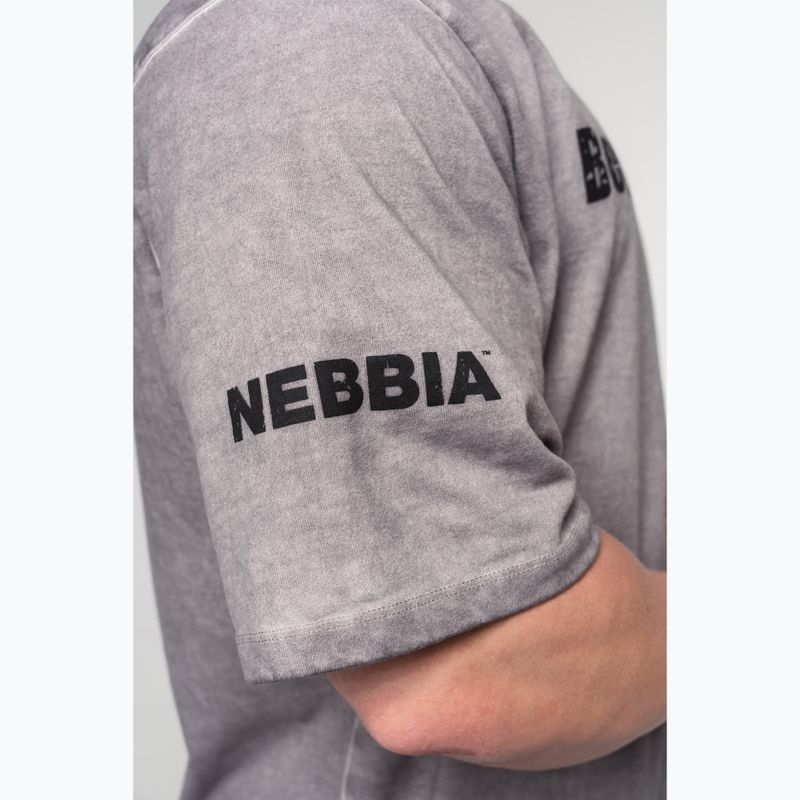 Men's training shirt NEBBIA Washed-Off Heavyweight Grind light grey 6