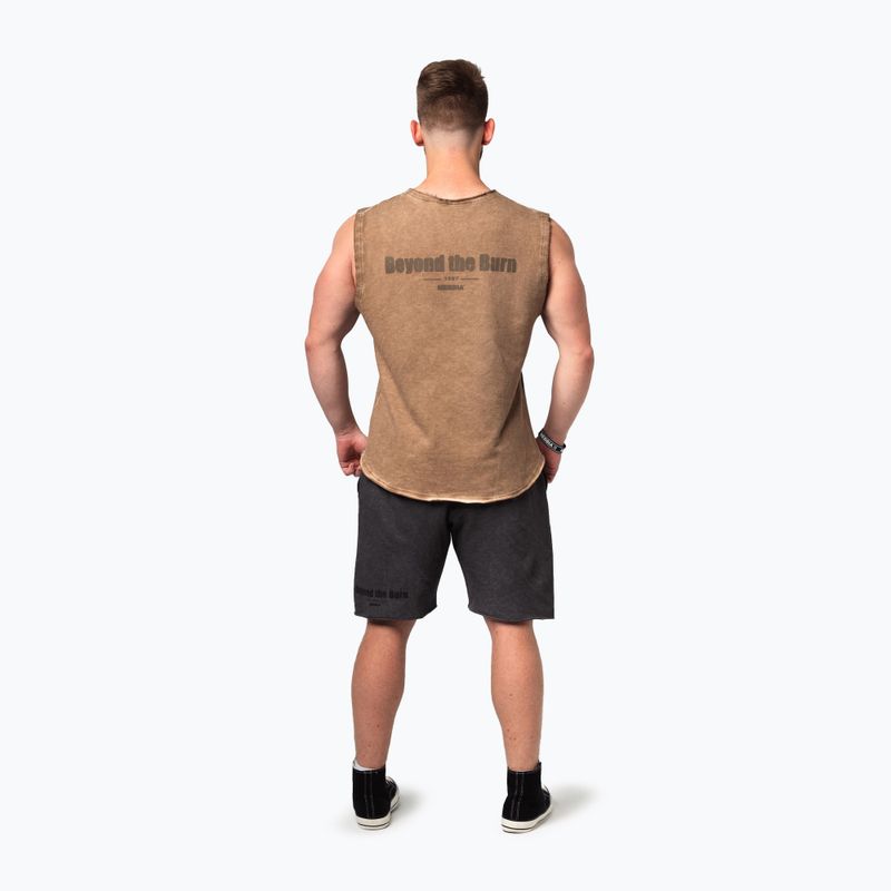 Men's training tank top Washed-Off Beastin light brown 3