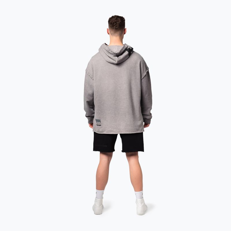 Men's training sweatshirt NEBBIA Washed-Off Hoodie NO BS light grey 3