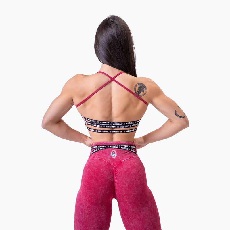 Women's training leggings NEBBIA Washed High Waisted Legacy red 4