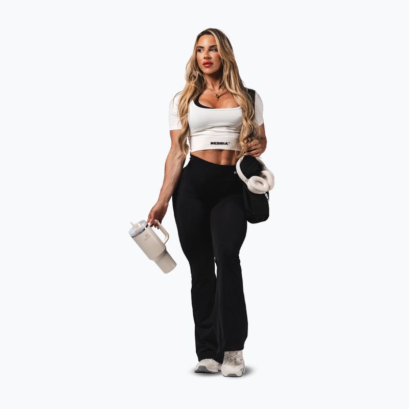 Women's training leggings NEBBIA Flow Seamless High Waist Sculpting Flared Black 2