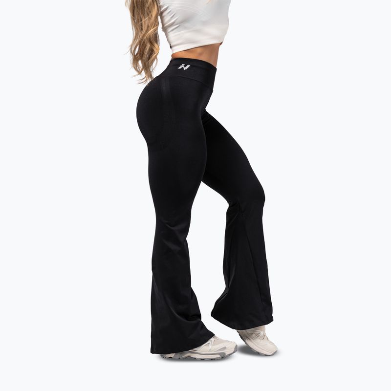Women's training leggings NEBBIA Flow Seamless High Waist Sculpting Flared Black 4