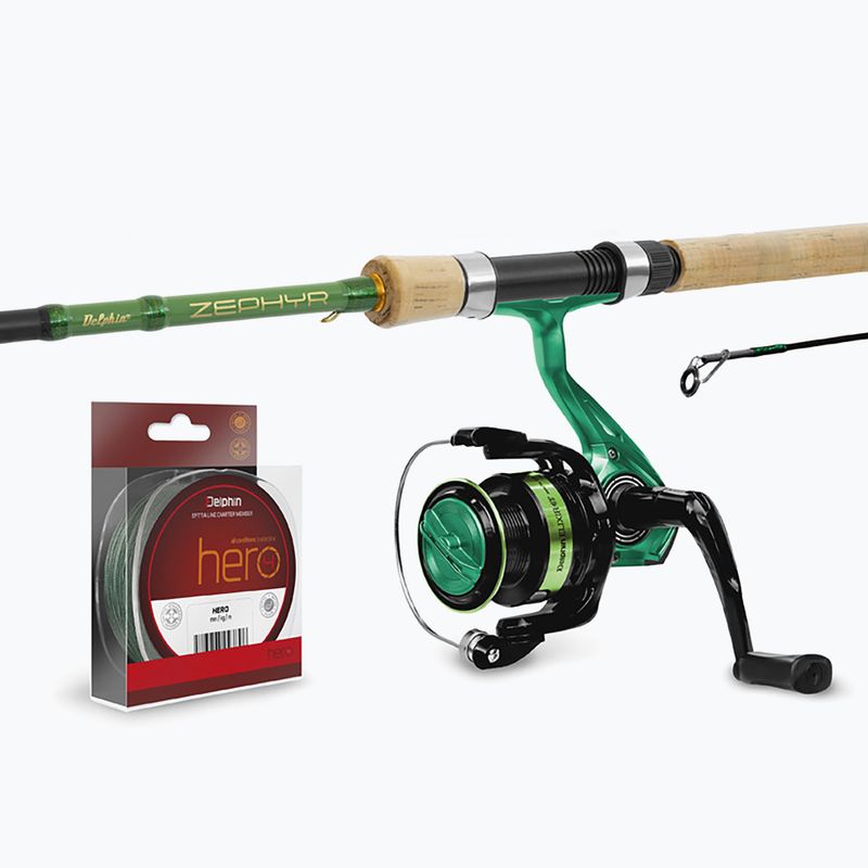 Delphin UniSpin spinning set rod + reel + line 2