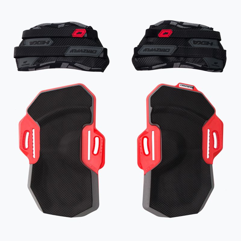 CrazyFly Hexa II Extreme kiteboard pads and straps black T016-0261