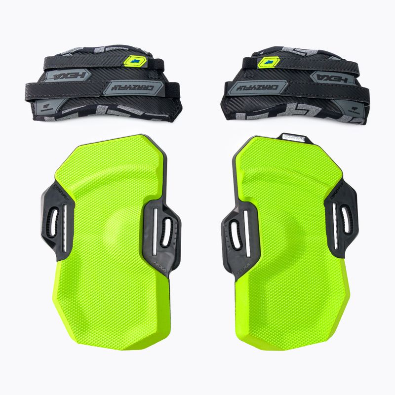 CrazyFly Hexa II LTD Neon navy blue-green kiteboarding pads and straps T016-0263