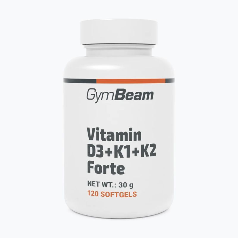 Vitamins D+K GymBeam Vitamin D3+K1+K2 Forte 120 caps