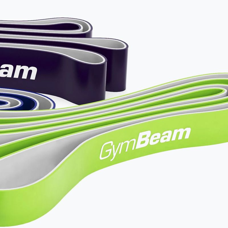 Training band set GymBeam DuoBand 4 pack black/lime/navy/green 3