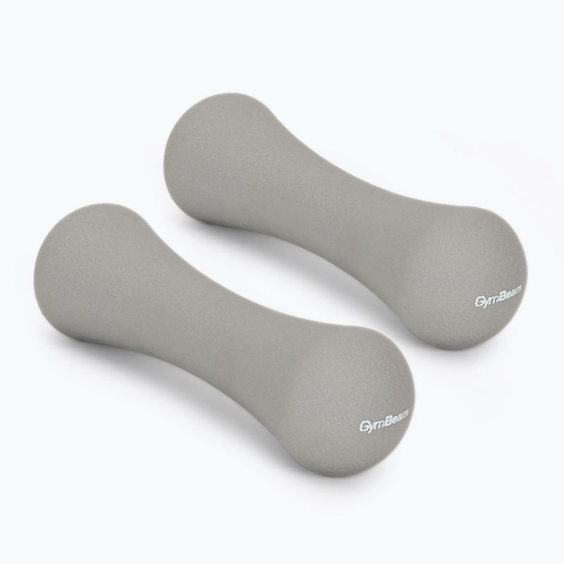 Dumbbells GymBeam Neoprene Dumbbells 2 x 1 kg light grey
