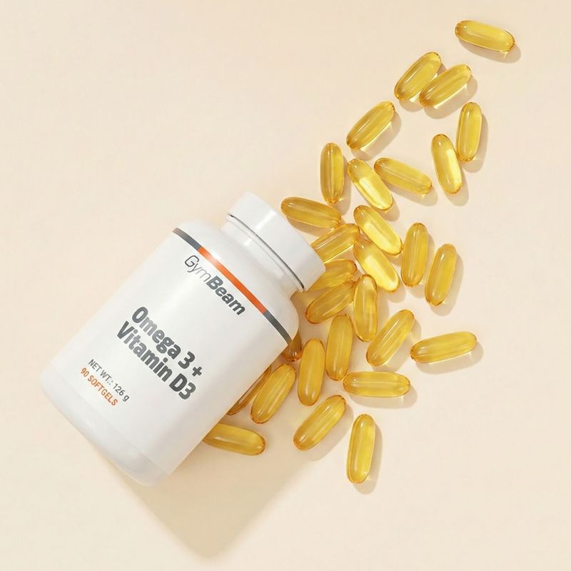 Fatty acids + vitamin D3 food supplement GymBeam Omega 3 + D3 90 kapsułek 2