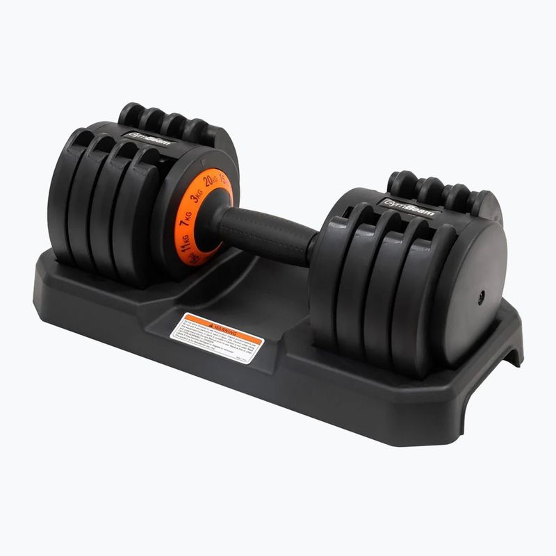 Adjustable dumbbell GymBeam Dumbbell Adjustable 20 kg black 4