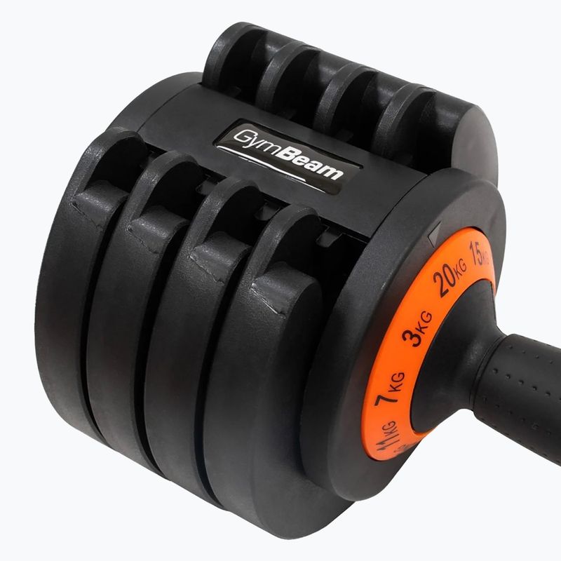 Adjustable dumbbell GymBeam Dumbbell Adjustable 20 kg black 5
