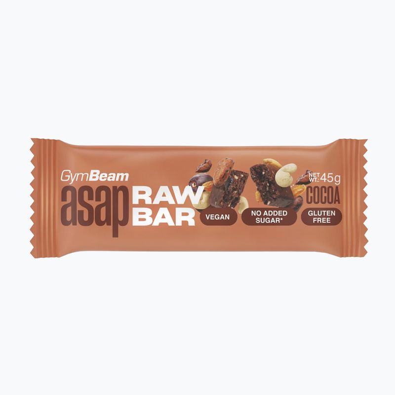 Energy bar GymBeam ASAP Raw 45 g cocoa