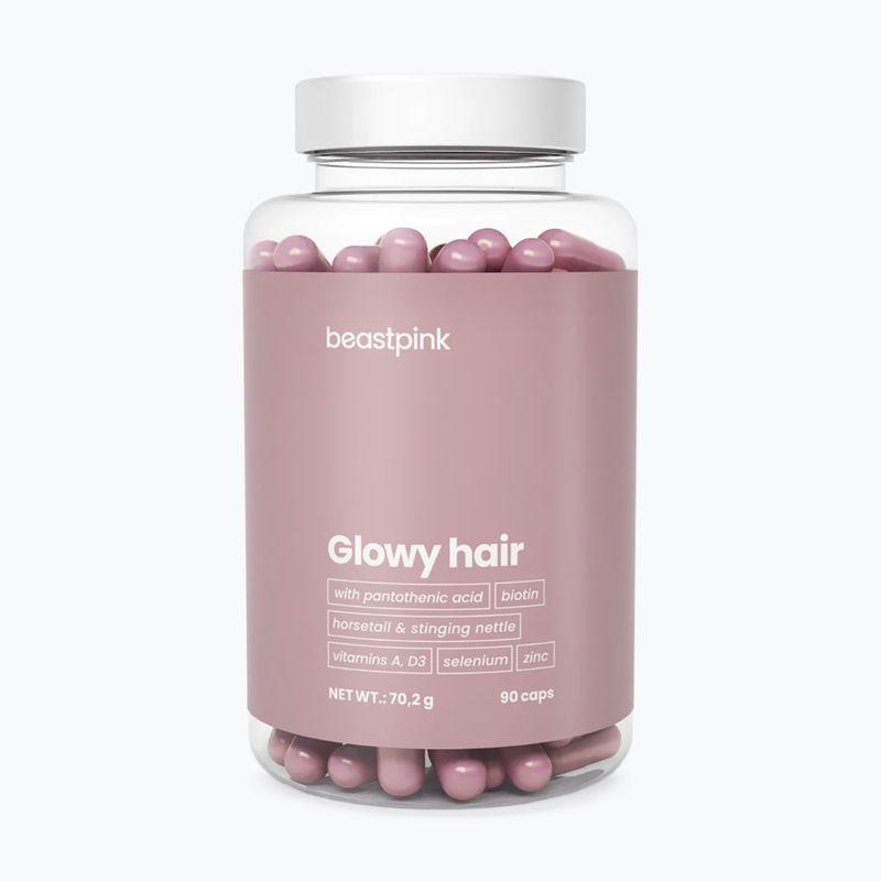 GymBeam Glowy Hair Supplement - BeastPink 90 caps