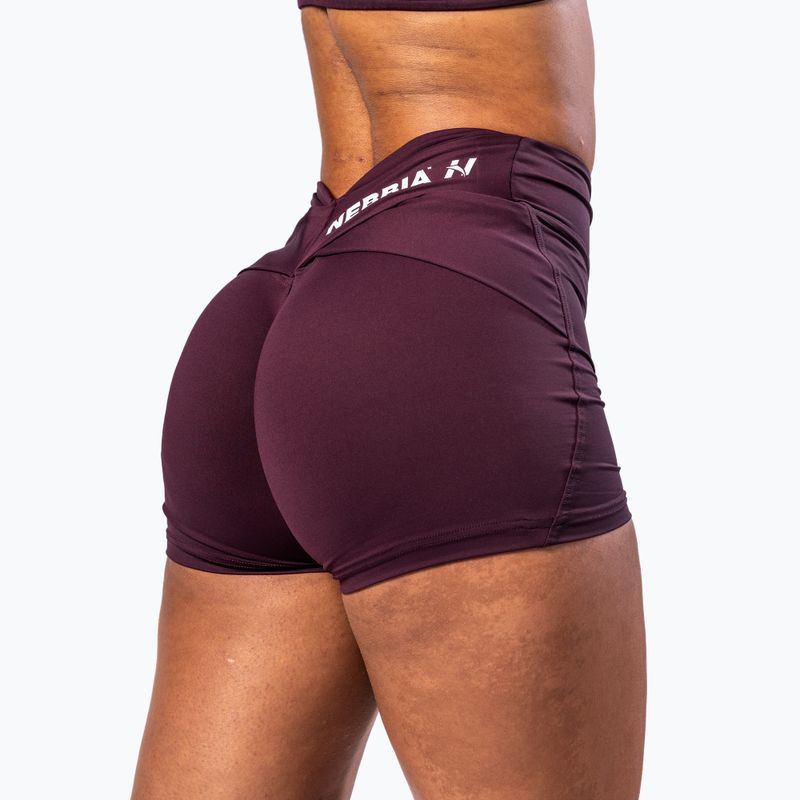 Women's training shorts NEBBIA Strong Beauty dark red 3