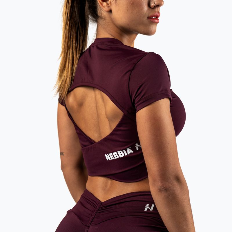 Women's training top  NEBBIA Strong Beauty dark red 3