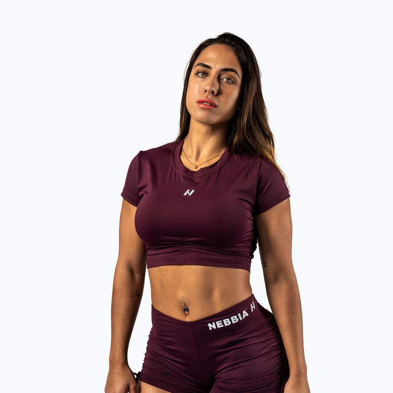 Women's training top  NEBBIA Strong Beauty dark red 4