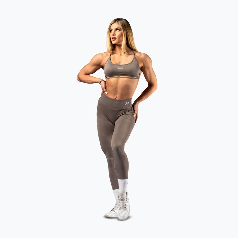 Women's Training Leggings NEBBIA Power light brown ash 2