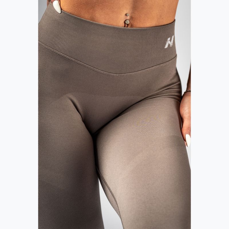 Women's Training Leggings NEBBIA Power light brown ash 5