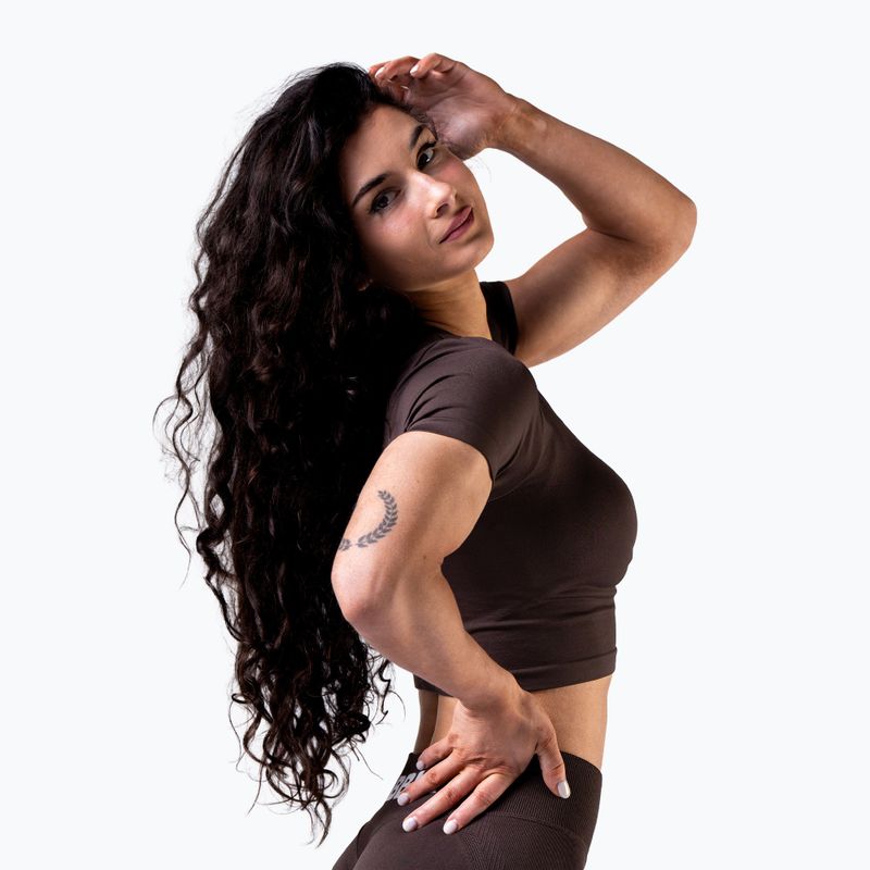 Women's training top  NEBBIA Power dark brown 3