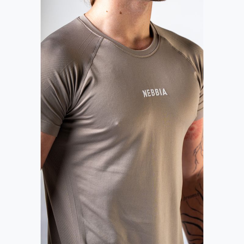 Men's training shirt NEBBIA Power light brown ash 4