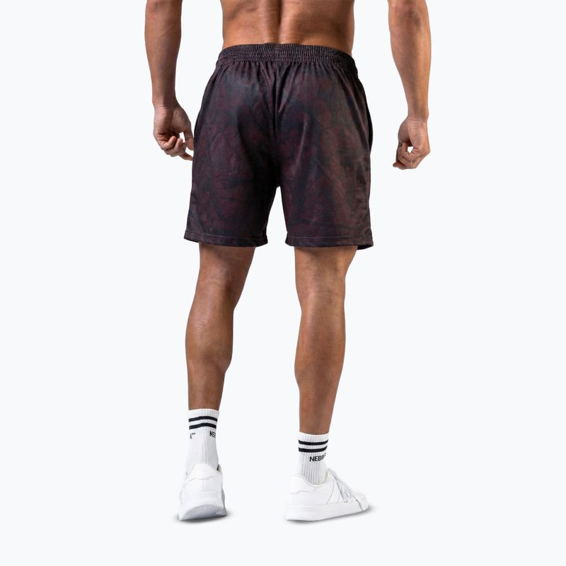 Men's training shorts NEBBIA Power dark brown camo 2