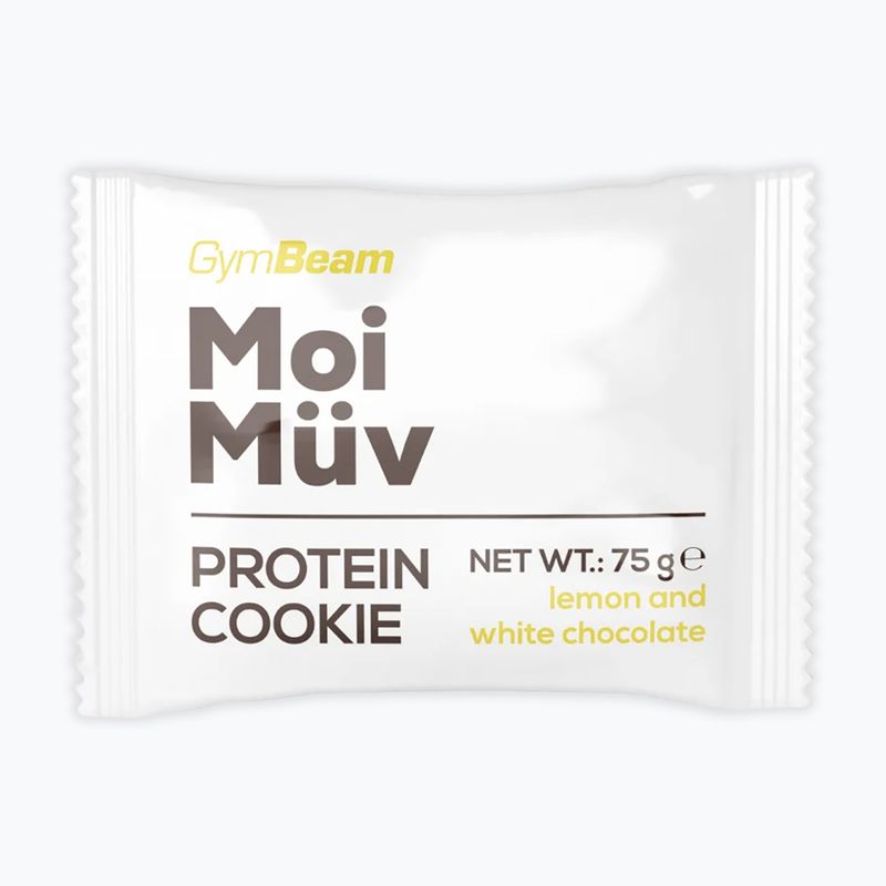 Protein cookie GymBeam MoiMüv 75 g lemon/white chocolate