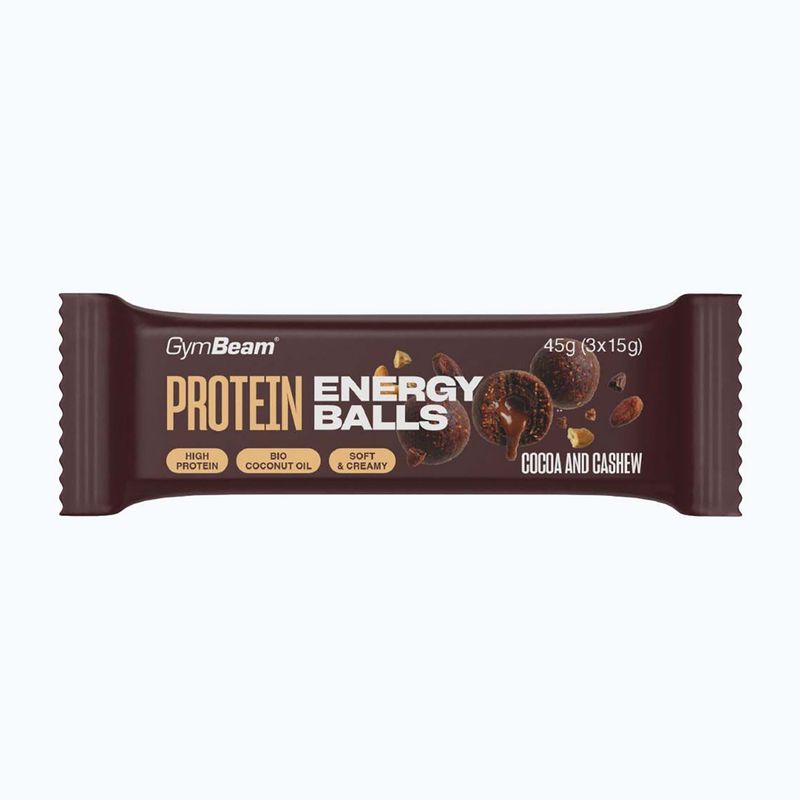 Protein bar GymBeam Protein Energy Balls 45 g coca/cashew