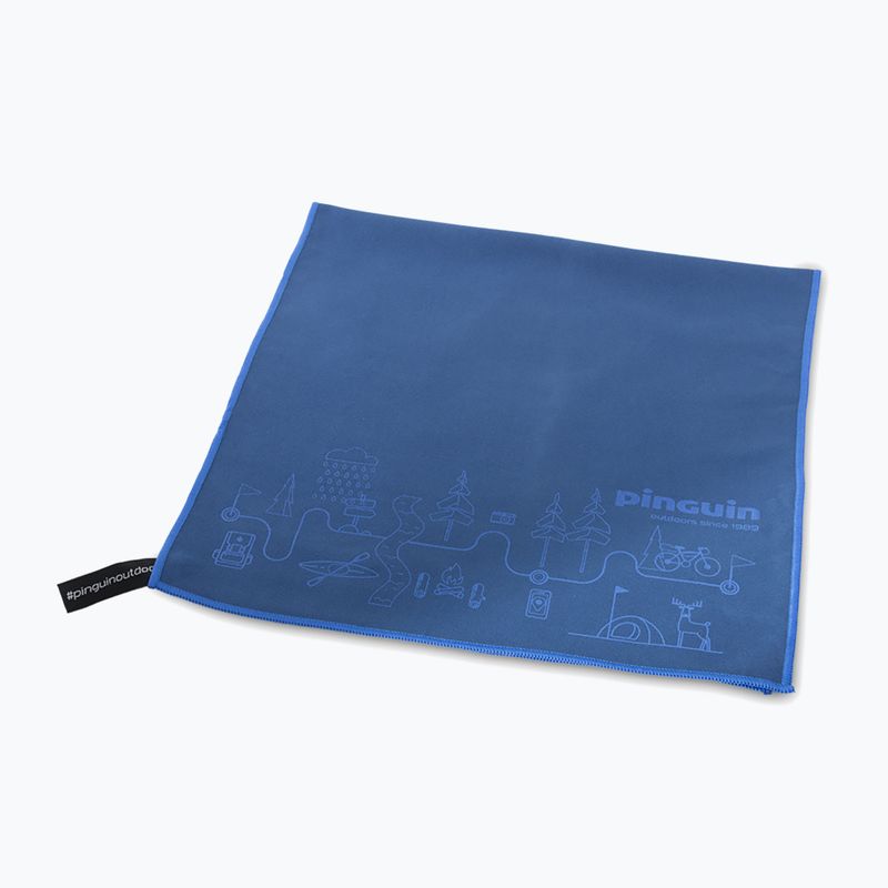 Pinguin Micro Towel Map L blue