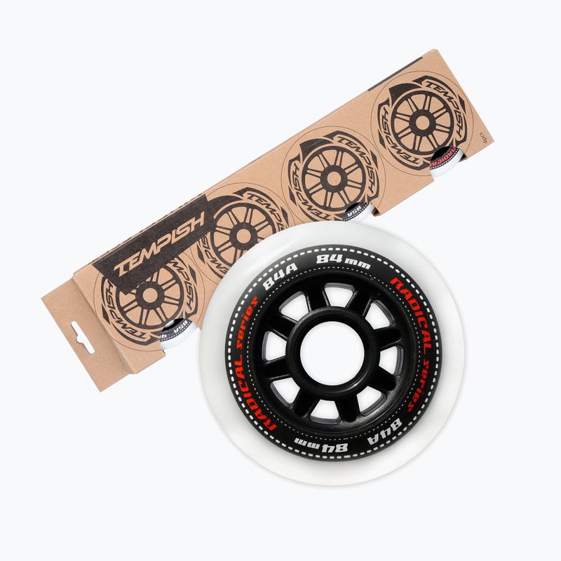 Tempish Radical 84 mm/84A rollerblade wheels 4 pcs white 2