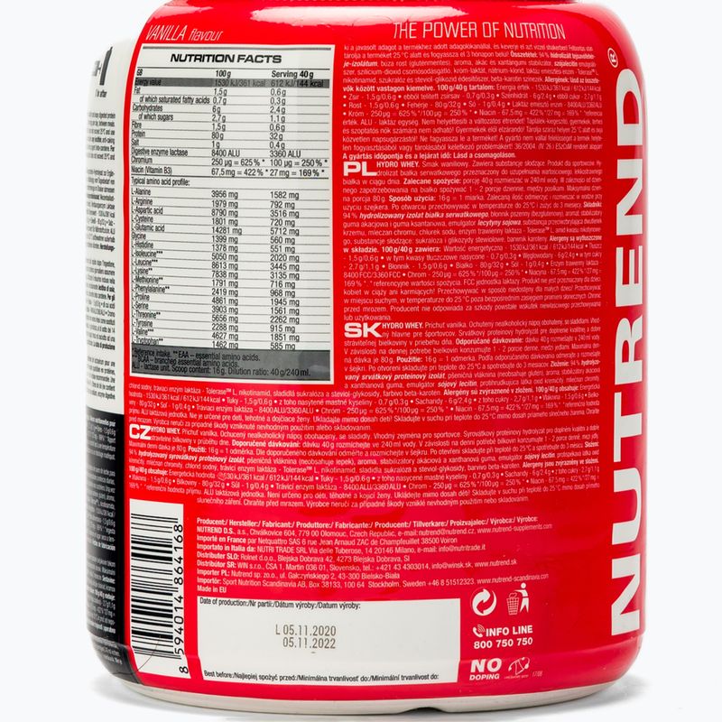 Whey Nutrend Hydro 800g vanilla VS-074-800-VA 3