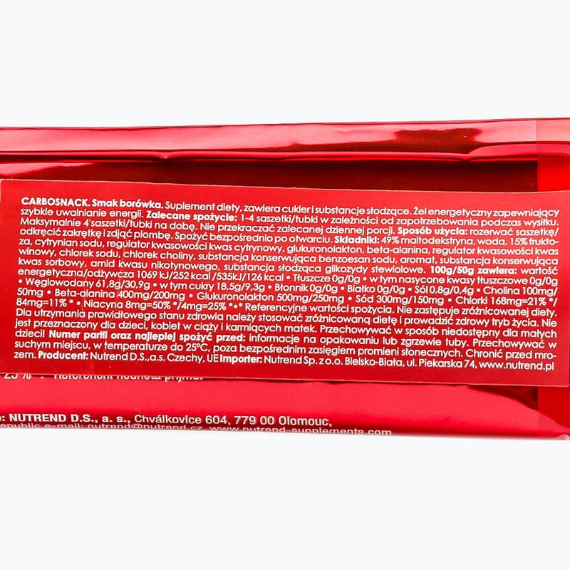 Nutrend Carbosnack energy gel sachet 50g blueberry VG-004-50-BO 2