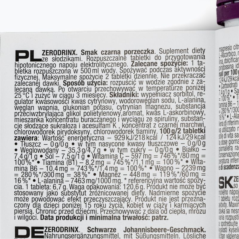 Nutrend Zero Drinx hypotonic drink 18 tablets currant VR-016-18-ČR 2