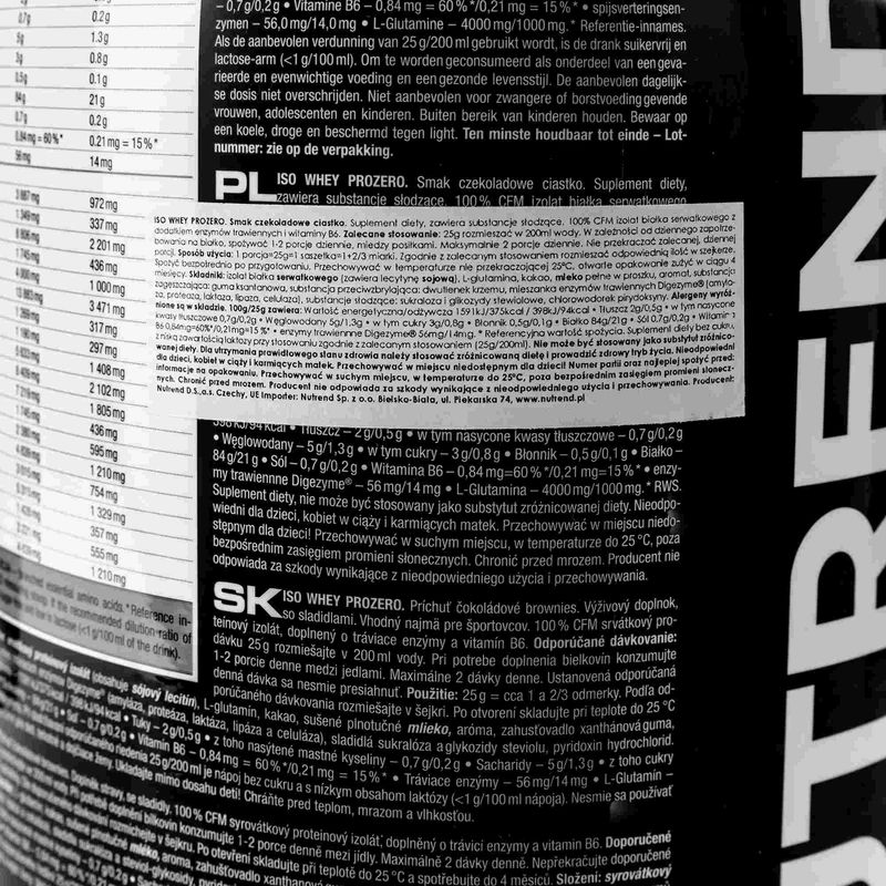 Whey Nutrend Iso Prozero chocolate cake VS-102-500-ČOB 3