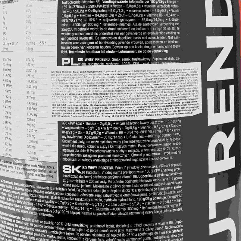 Whey Nutrend Iso Prozero strawberry cheesecake VS-102-2250-JHC 3