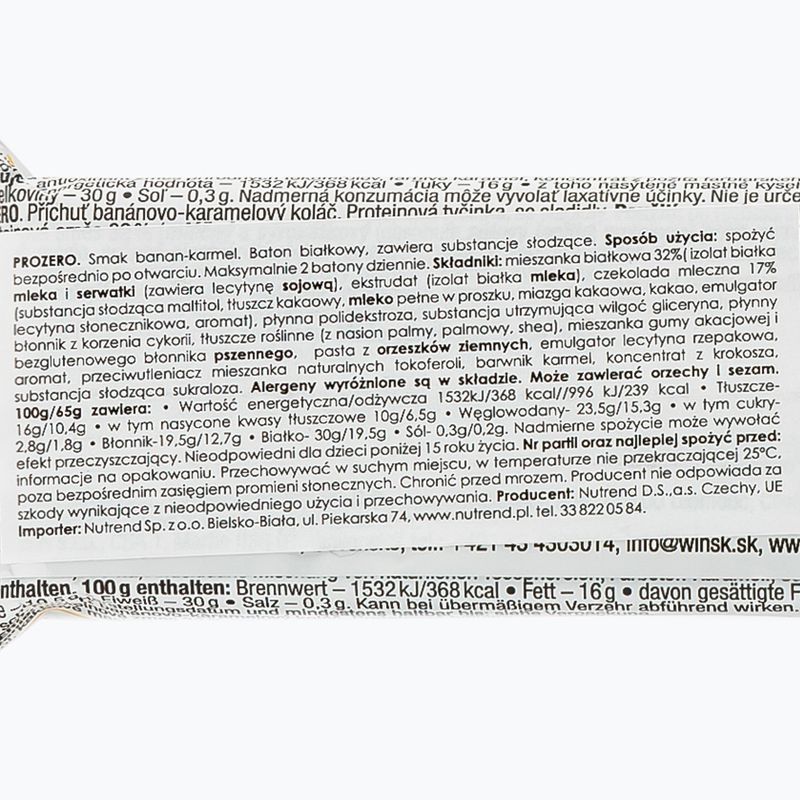 Nutrend Pro Zero protein bar 65g banana-caramel VM-060-65-BKA 2