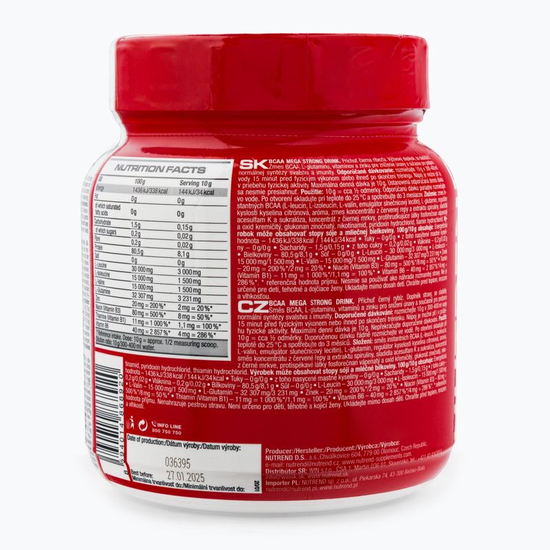 BCAA Mega Strong Nutrend amino acids 400g blackcurrant VS-106-400-ČR 3