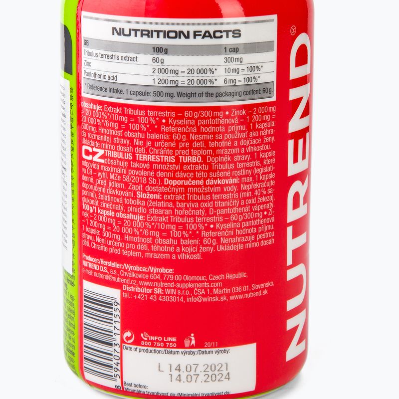 Testosterone booster Nutrend Tribulus Terrestris Turbo 120 capsules VR-046-120-xx 3