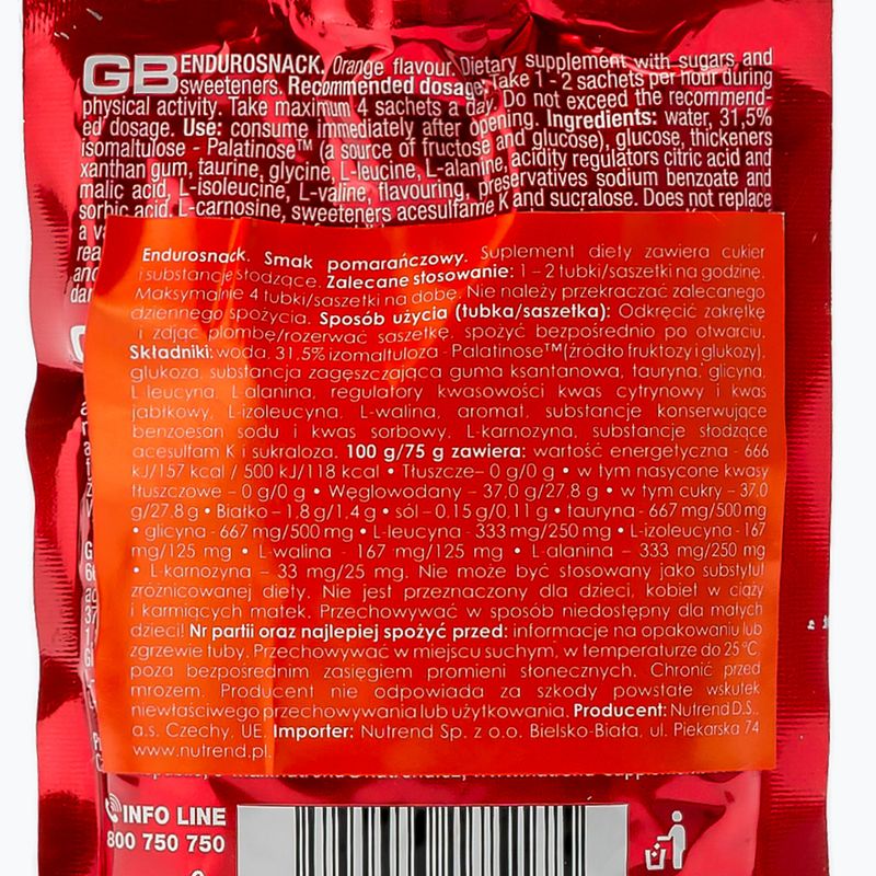 Nutrend Endurosnack energy gel sachet 75g orange VG-005-75-PO 2