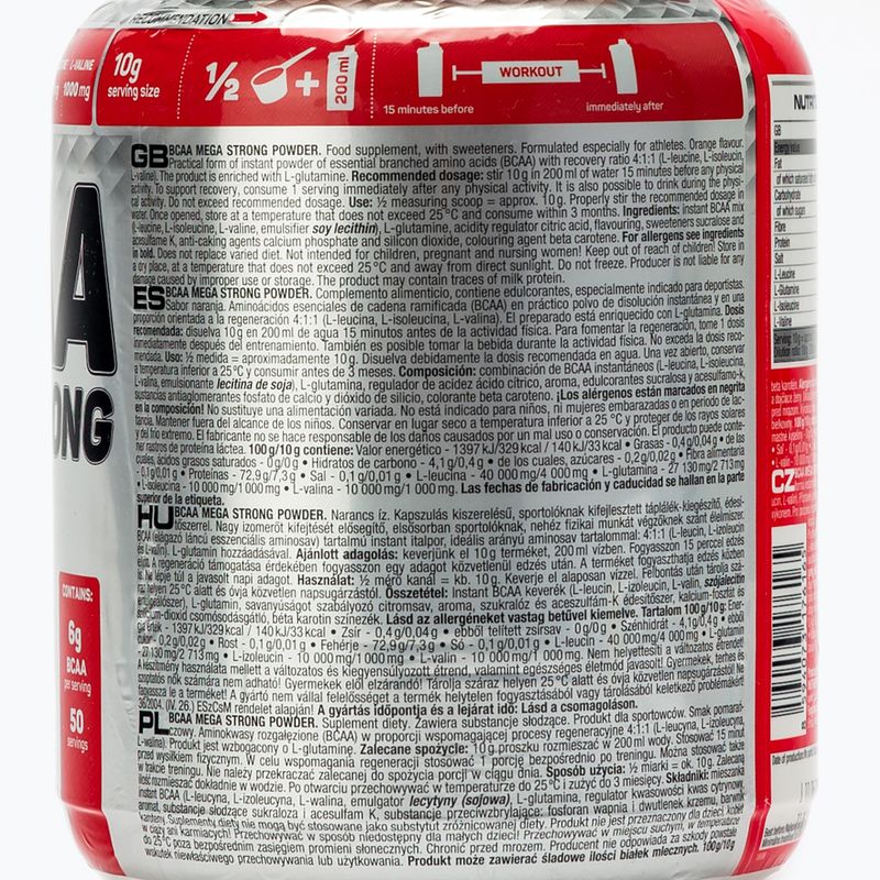 BCAA Mega Strong Nutrend amino acids 500g orange VS-045-500-PO 2