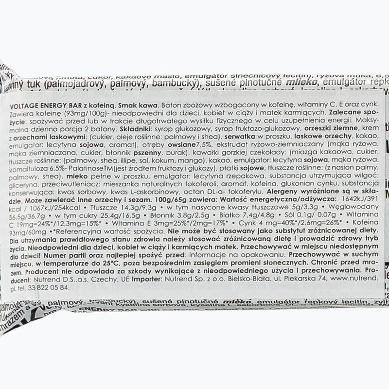 Nutrend Voltage Energy Bar 65g coffee with caffeine VM-033-65-KV 2