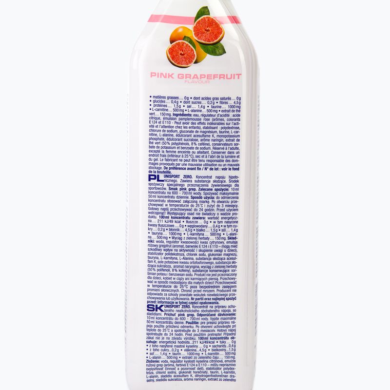 Nutrend isotonic drink Unisport Zer0 1l grapefruit VT-072-1000-PG 2