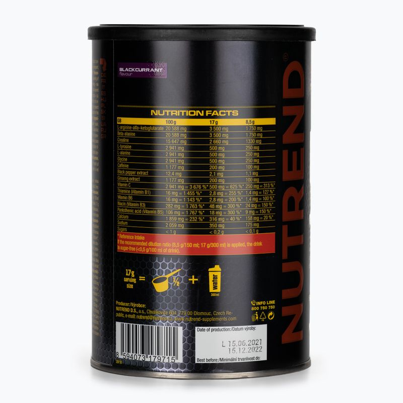 Pre-workout Nutrend Pre-Workout N1 510g blackcurrant VS-067-510-ČR 2