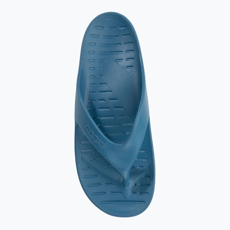 Men's Coqui Zucco niagara blue/citrus flip flops 6