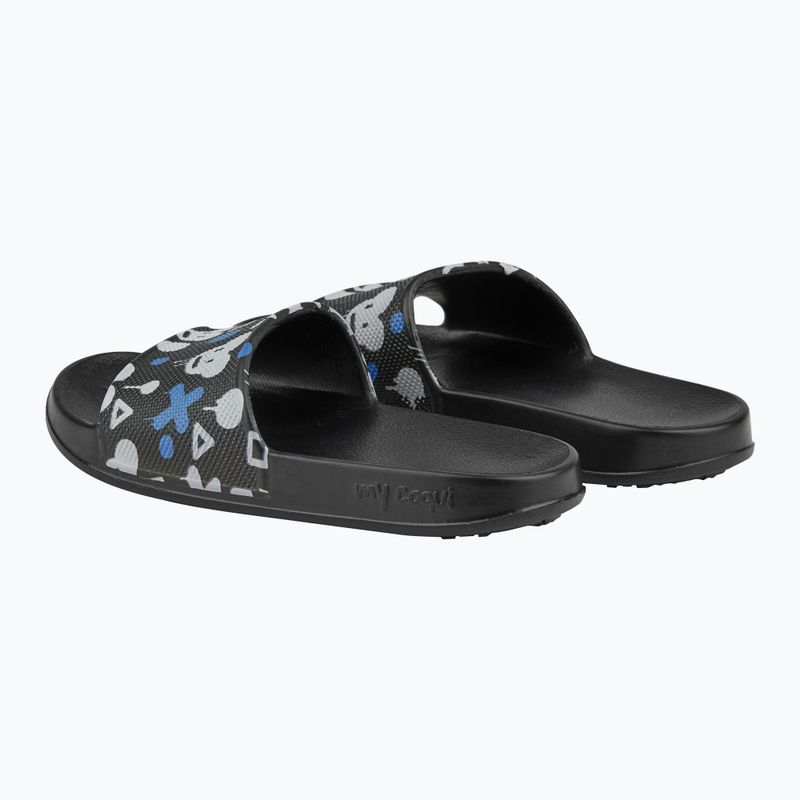 Coqui Tora black/mid grey mouse children's flip-flops 9