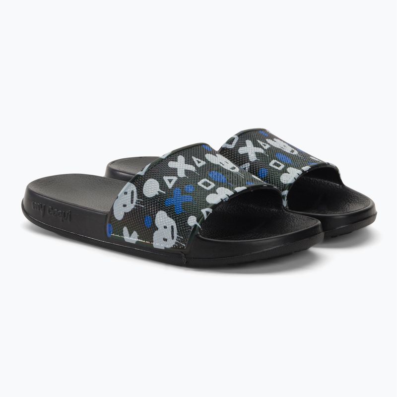 Coqui Tora black/mid grey mouse children's flip-flops 4