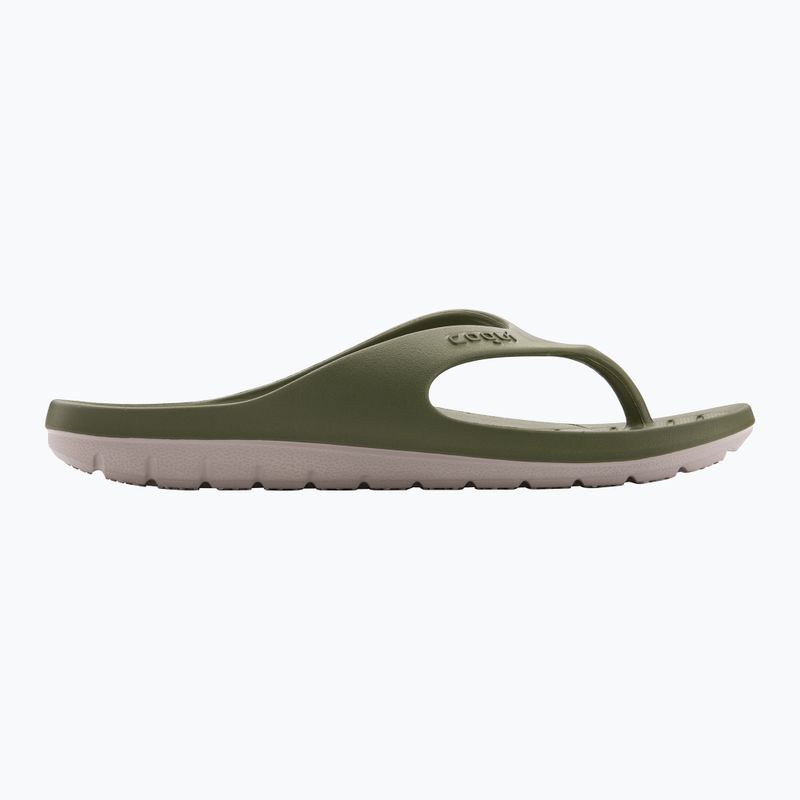 Men's Coqui Zucco dark army green/stone flip flops 8
