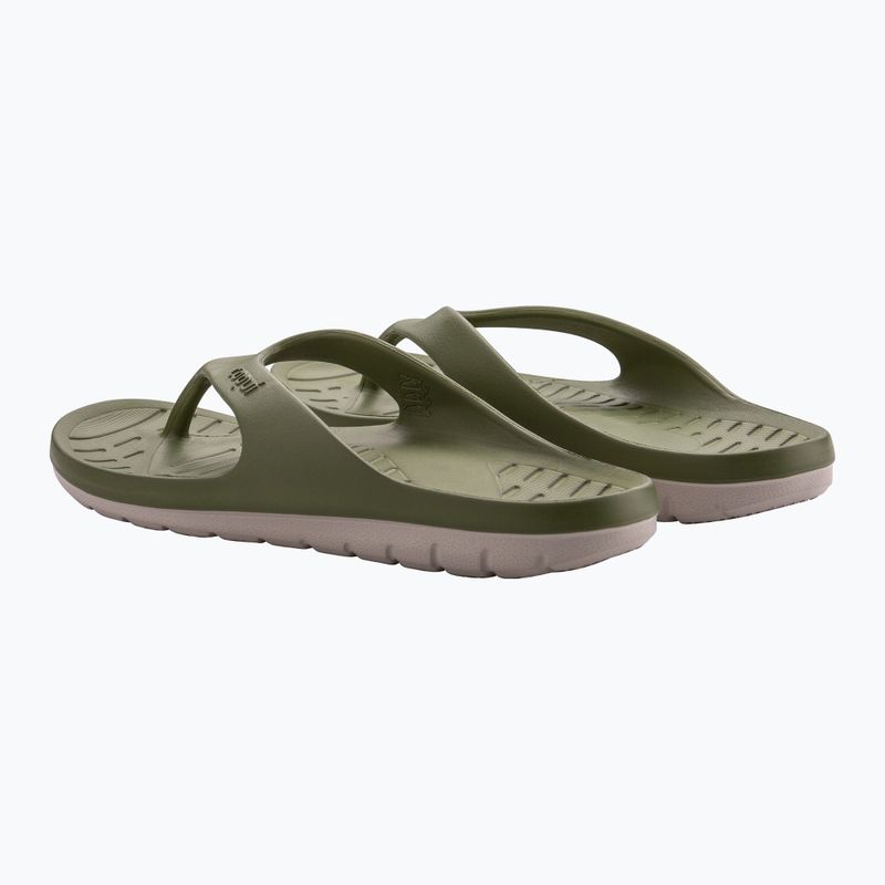 Men's Coqui Zucco dark army green/stone flip flops 9