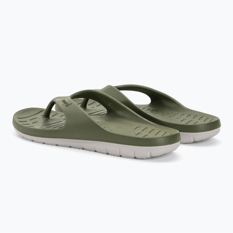 Men's Coqui Zucco dark army green/stone flip flops 3