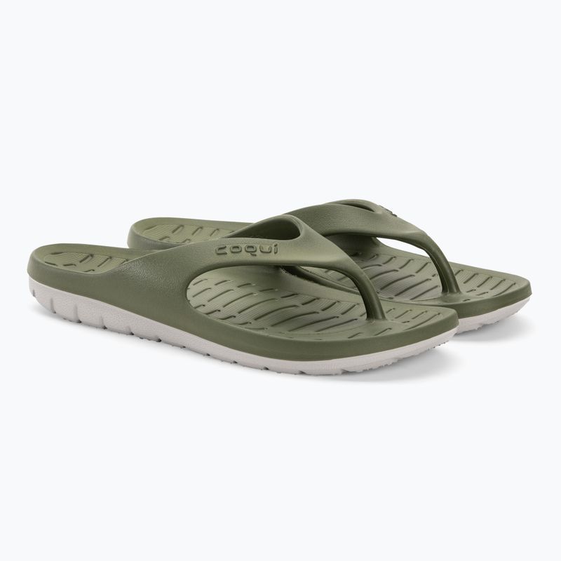 Men's Coqui Zucco dark army green/stone flip flops 4